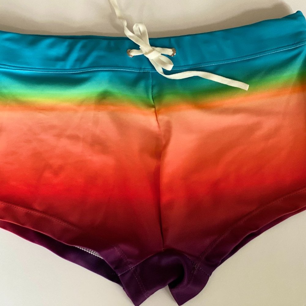 SKULL & BONES RAINBOW SWIM TRUNK